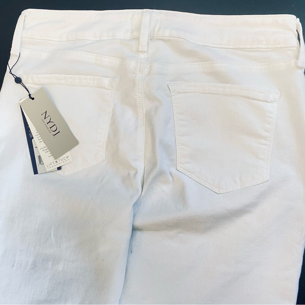 NWT 🤍 NYDJ Marilyn Straight Leg White Denim Jeans, 32” Inseam, Size 12 #MFOZ2013 - Picture 8 of 16